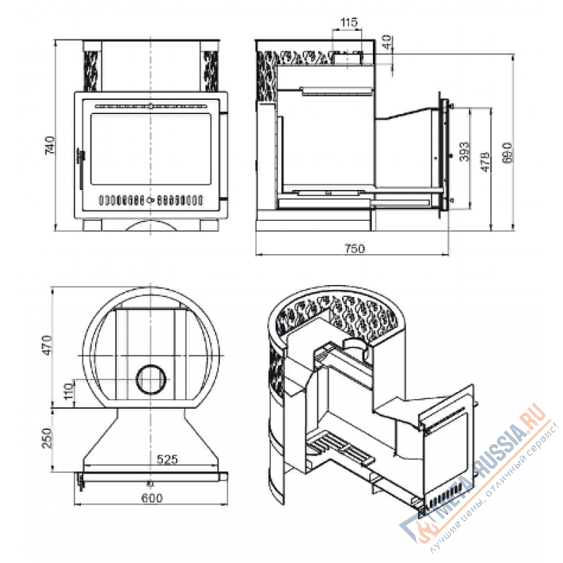 Банная печь ВЕЗУВИЙ Лава 22 Панорама
