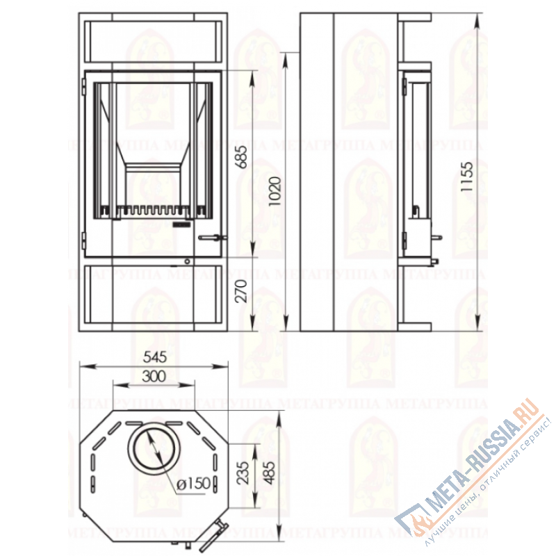 Печь-Камин Мета-Бел Рейн АОТ-10,0