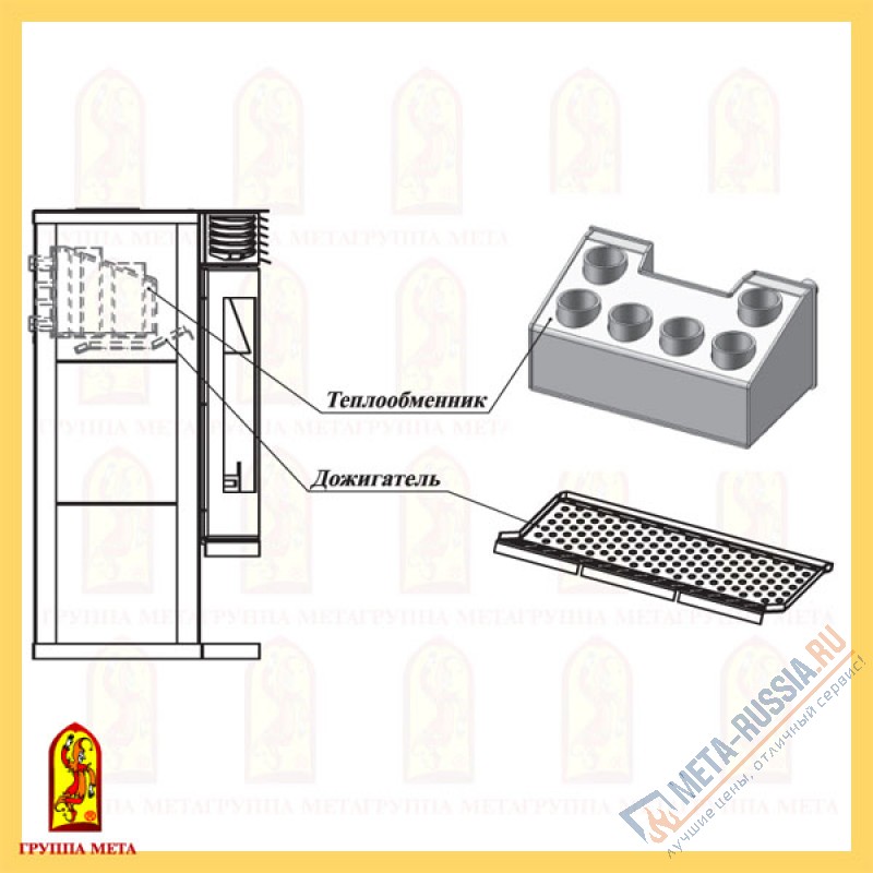 Печь-камин Мета-Бел Ангара 12 Аква АОТВ 12.0