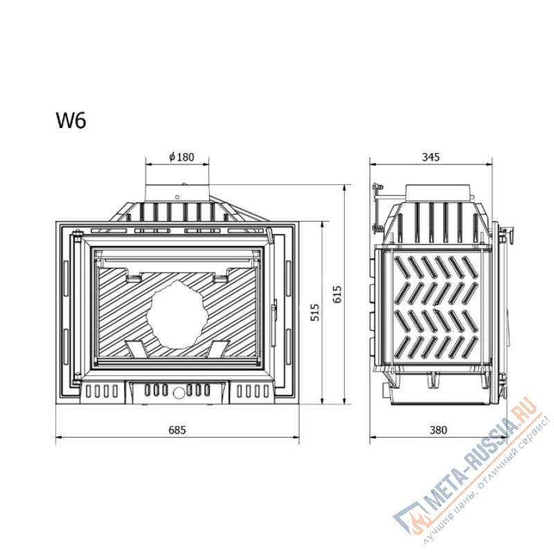 Каминная топка Kaw-Met W6