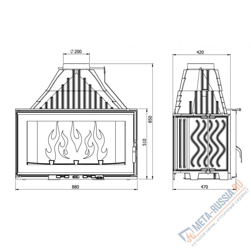 Каминная топка Kaw-Met W12