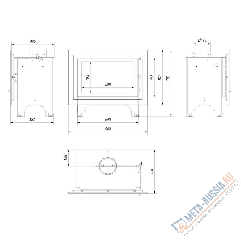 Каминная топка Kratki Basia/PF