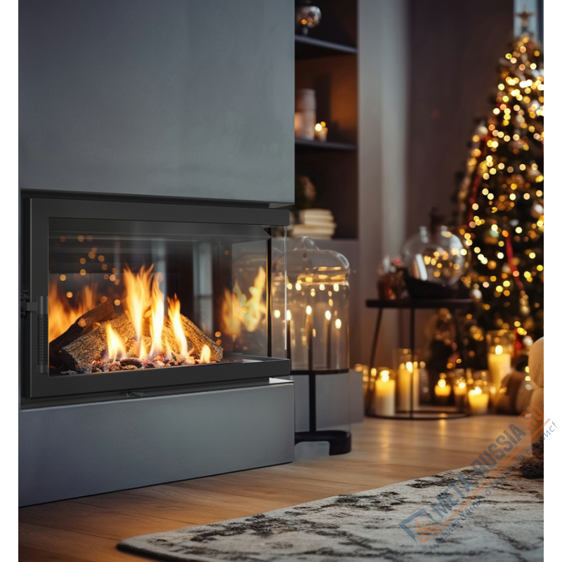 Каминная топка Kratki Zibi/P/BS (угловое стекло справа)