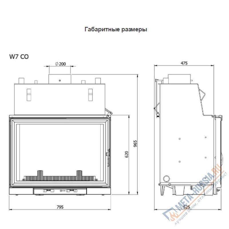 Каминная топка Kaw-Met W7 CO