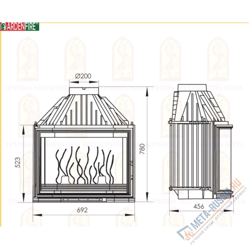 Каминная топка Мета Ardenfire Призма 700