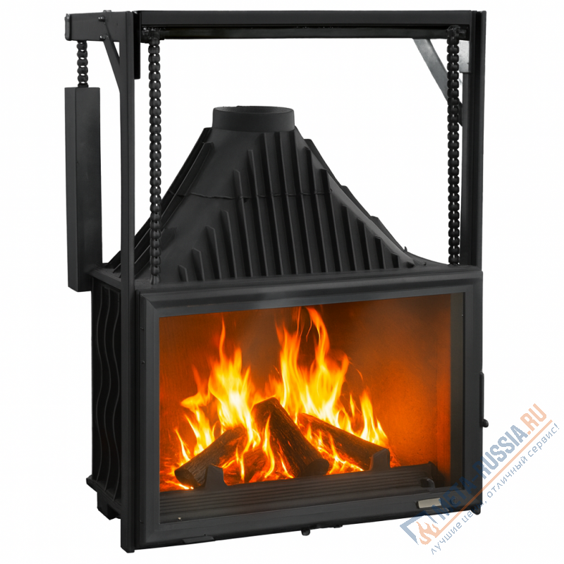 Каминная топка чугунная Ardenfire Камилла 900П с подъемной дверцей и стеклом — 18 кВт