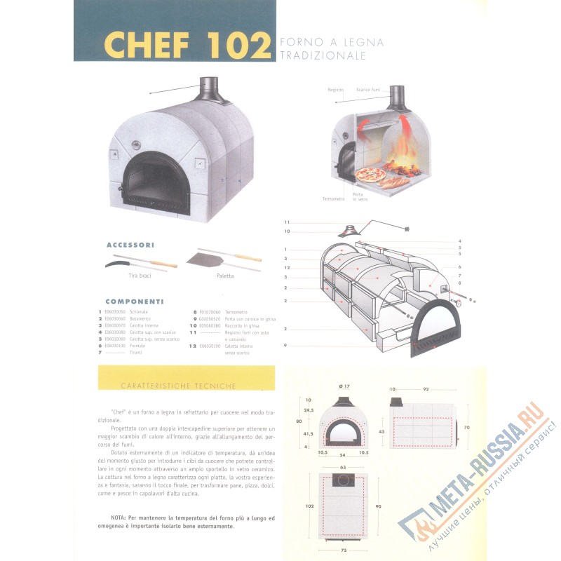 Печь для пиццы Piazzetta CHEF 102