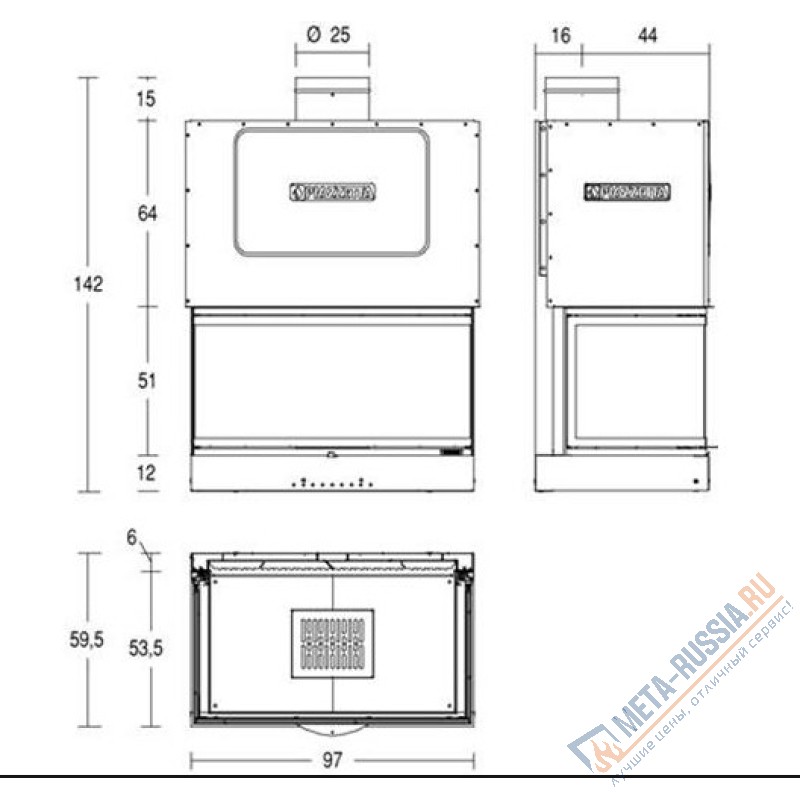 Каминная топка Piazzetta MA 271 SL