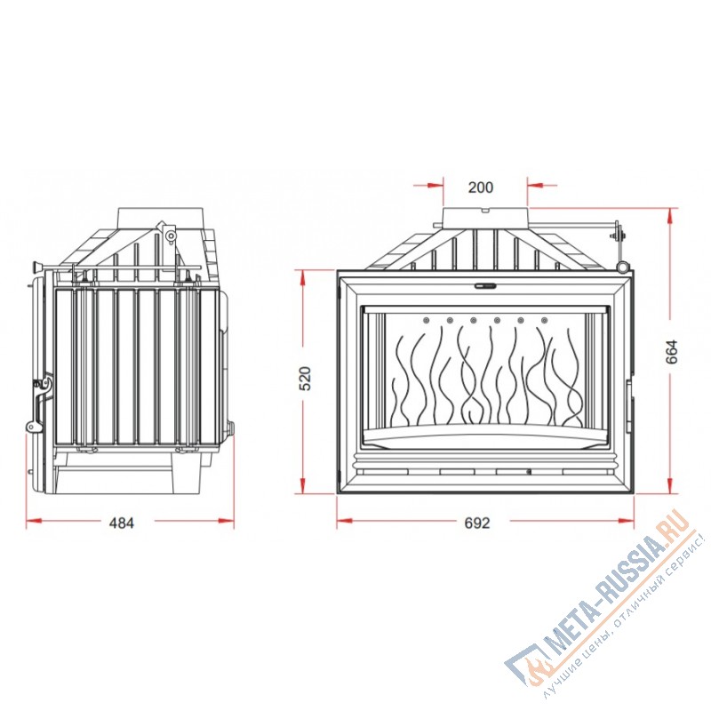 Каминная топка Invicta Option 700 с шибером (Опсион 700)