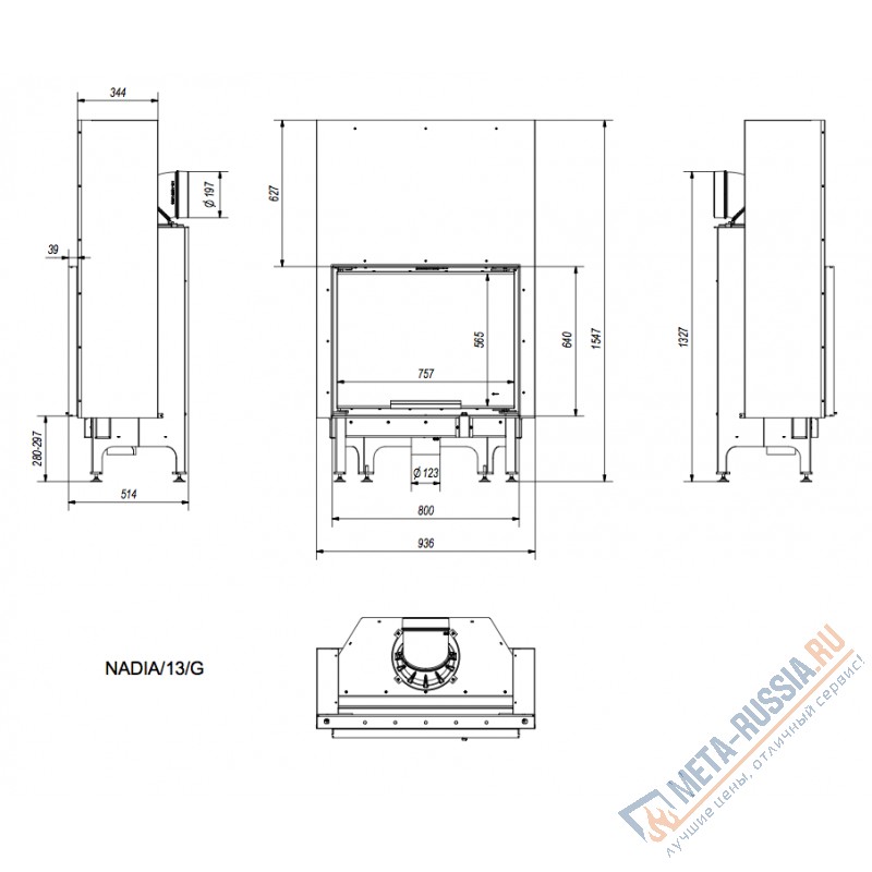 Каминная топка Kratki Nadia/13/G Каминная топка Kratki Nadia/13/G