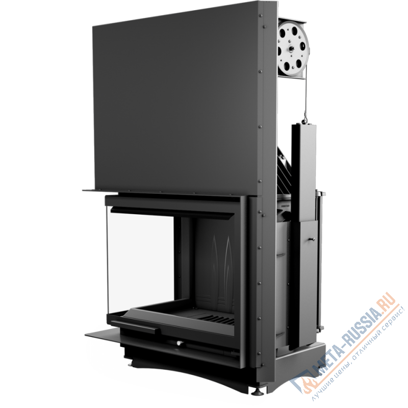 Каминная топка Kratki Amelia/L/BS/G (угловое стекло слева, гильотина)