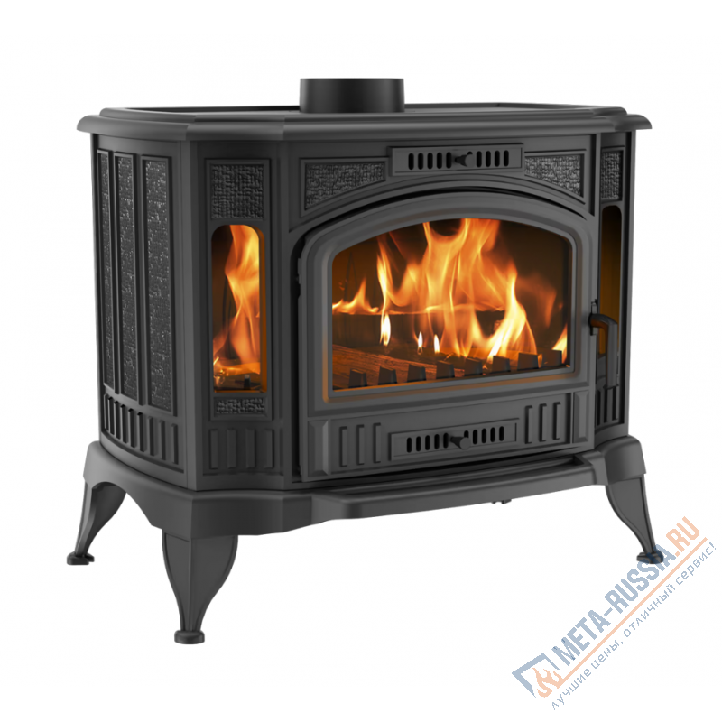 Печь-камин чугунная Kratki Koza K9, до 100 кв.м, 10 кВт, д.150, чистое стекло Печь-камин чугунная Kratki Koza K9, до 100 кв.м, 10 кВт, д.150, чистое стекло