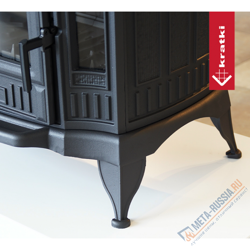 Печь-камин чугунная Kratki Koza K9, до 100 кв.м, 10 кВт, д.150, чистое стекло Печь-камин чугунная Kratki Koza K9, до 100 кв.м, 10 кВт, д.150, чистое стекло