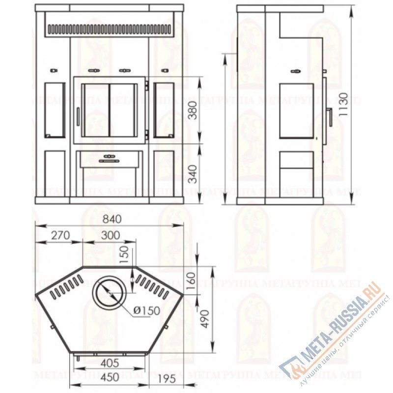 Печь-Камин Мета-Бел Енисей АОТ-11,0