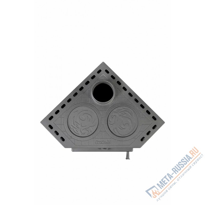 Печь-камин Экокамин Бавария угловая c плитой