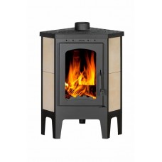 Печь-камин Экокамин Бавария угловая c плитой