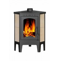 Печь-камин Экокамин Бавария угловая c плитой