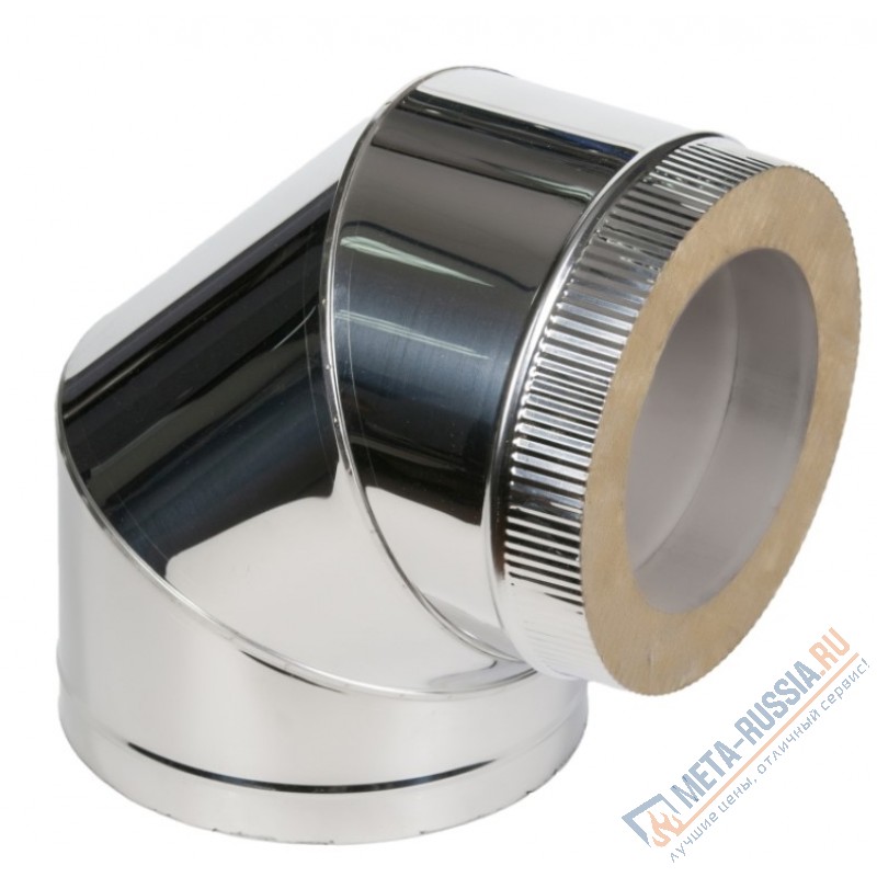 Колено отвод двухконтурный сэндвич нержавейка Феникс 2OТ/90 1 мм