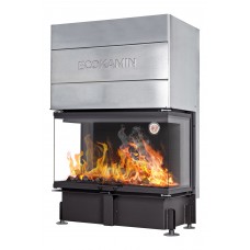 Каминная топка ЭкоКамин Дельта 1000PB ТDN1000PB принтинг черный шамот подовое горение 