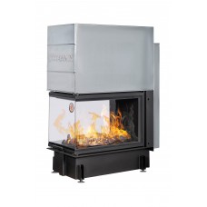 Каминная топка ЭкоКамин ДЕЛЬТА 900 PB три стекла подовое горение принтинг черный шамот Каминная топка ЭкоКамин ДЕЛЬТА 900 PB три стекла подовое горение принтинг черный шамот