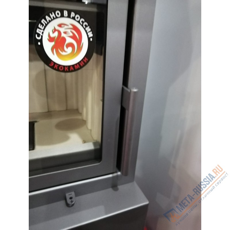 Печь-камин Экокамин ПРАГА УГЛОВОЙ правый черный, шамот белый