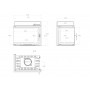 Каминная топка ECHA-TECH ECT Font/700/L 14 кВт, 735/514/X, угловое стекло слева