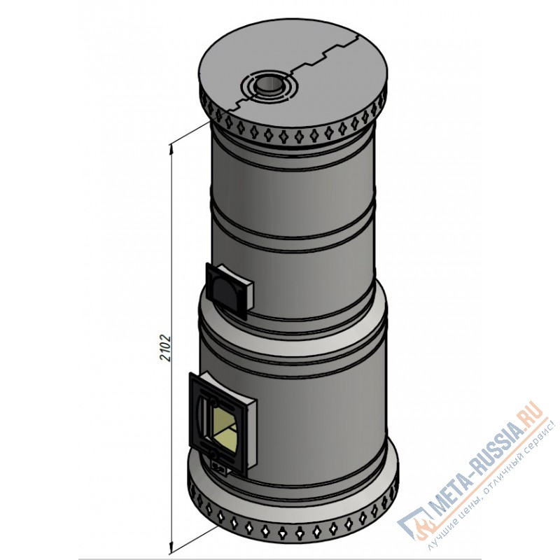 Печь круглая отопительная КДМ ПКО-40