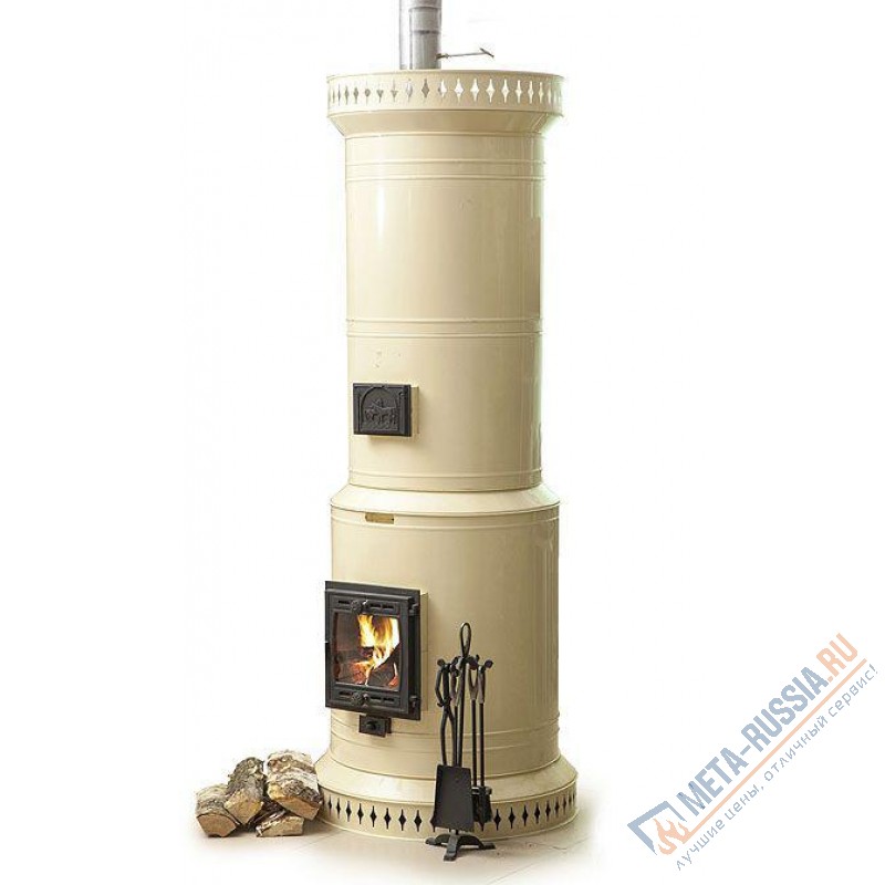 Печь круглая отопительная КДМ ПКО-30 белая