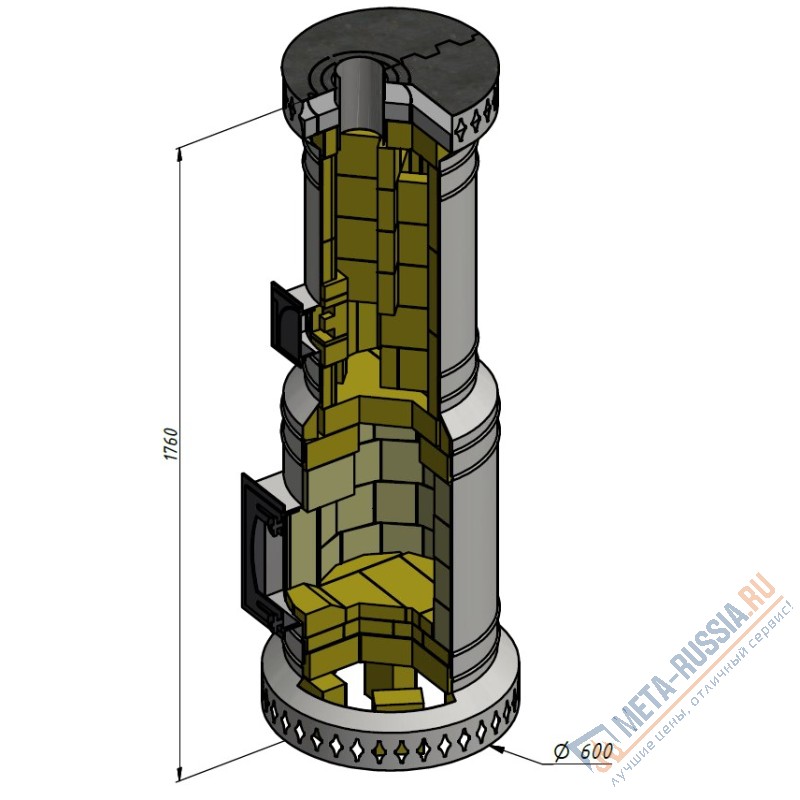 Печь круглая отопительная КДМ ПКО-15