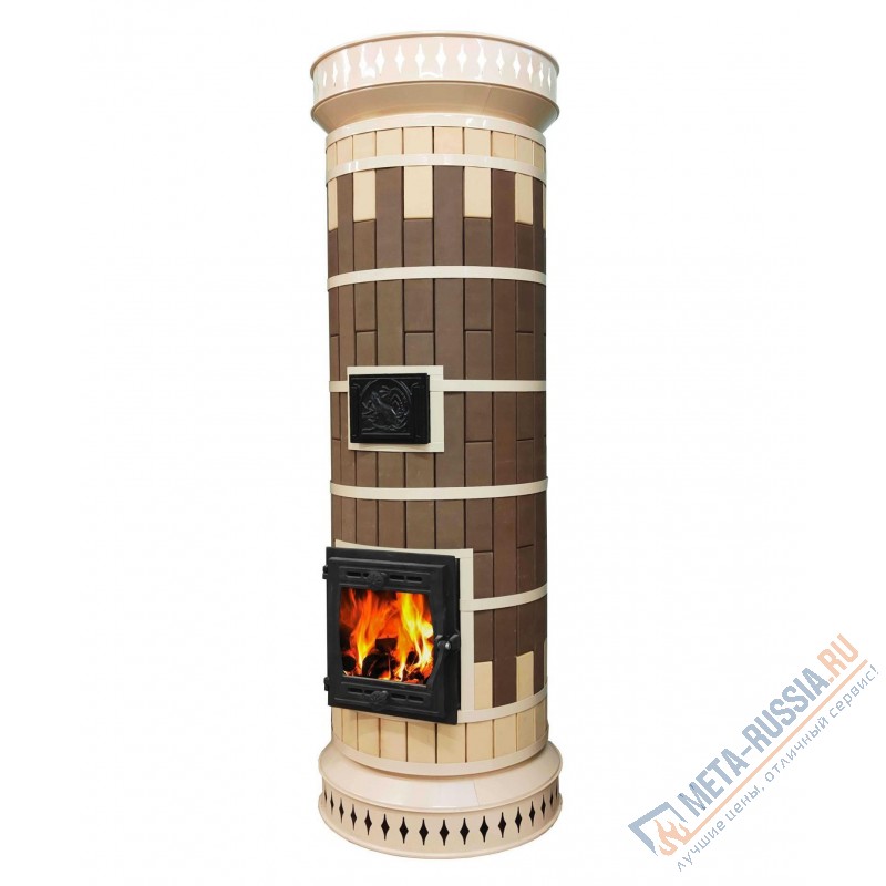 Печь-камин КДМ Ладушка в кирпичной облицовке Керма Лето