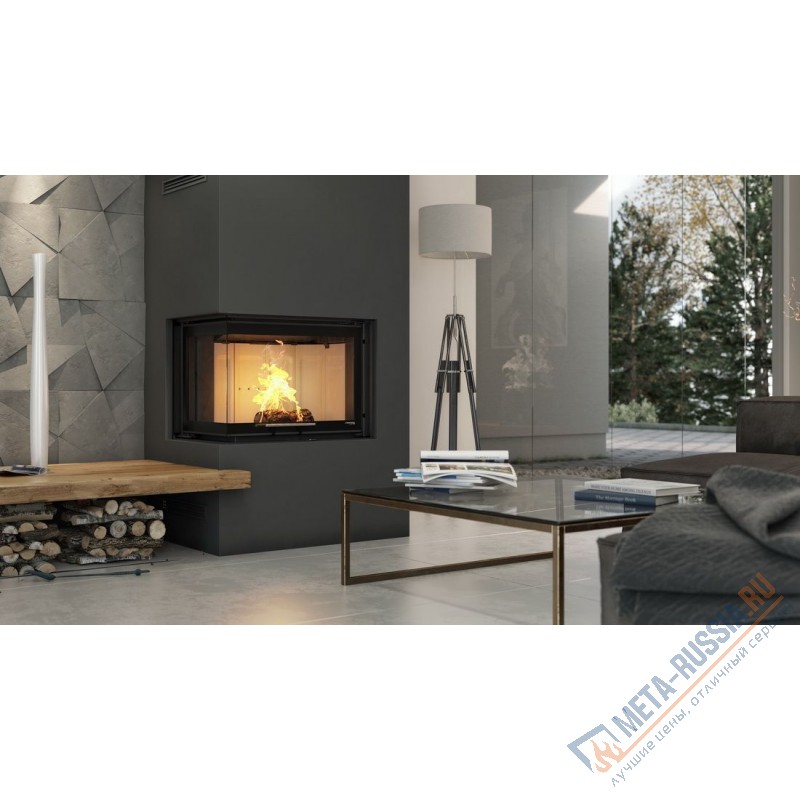 Каминная топка DEFRO HOME INTRA ME BL G, 924/548/498 мм, угловое стекло слева, гильотина