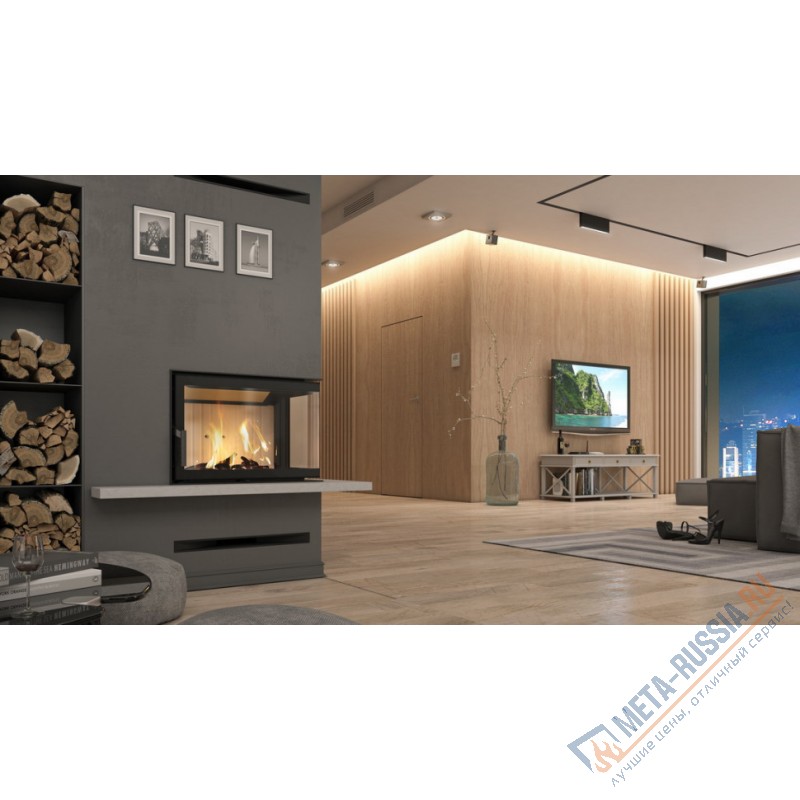 Каминная топка DEFRO HOME IMPULS SM BP, 670/450/380 мм, угловое стекло справа
