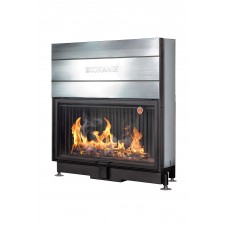 Каминная топка ЭкоКамин Вега 1600 PB черный шамот подовое горение TBN1600PB