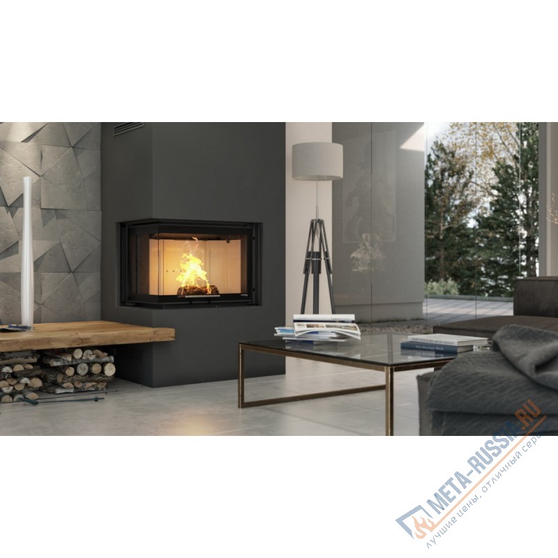 Каминная топка DEFRO HOME INTRA SM BL G, 755/548/498 мм, угловое стекло слева, гильотина