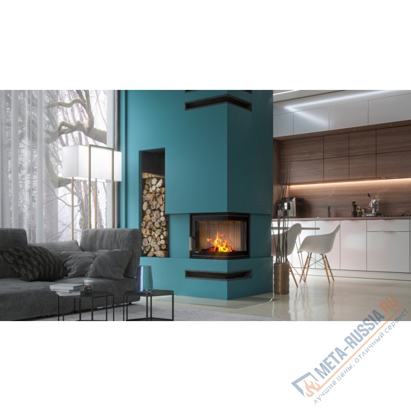 Каминная топка DEFRO HOME INTRA XSM BP MINI, 500/465/412 мм, угловое стекло справа
