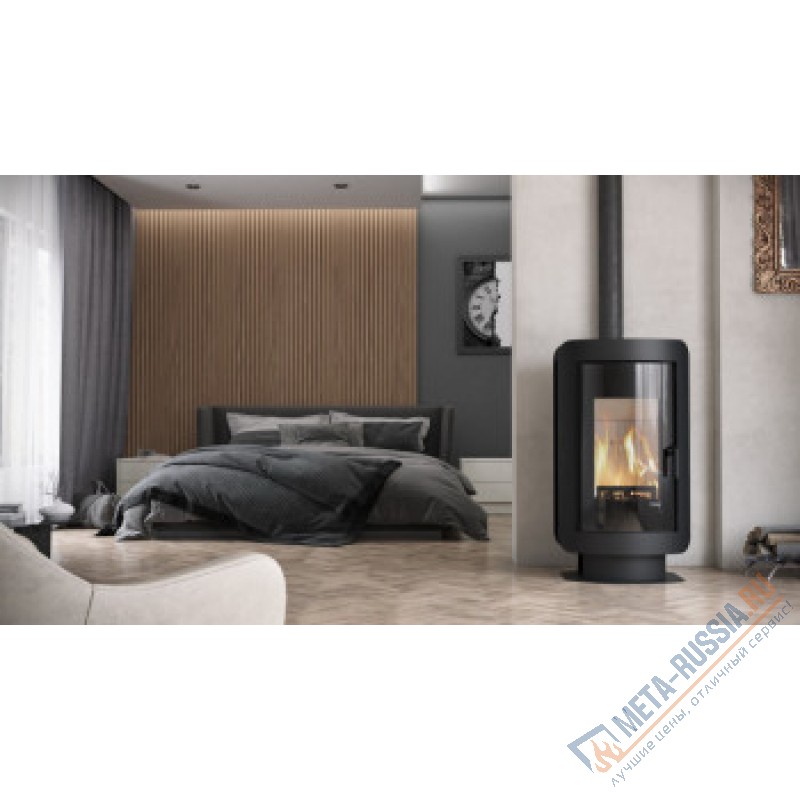 Печь-камин DEFRO HOME OVAL, черная сталь