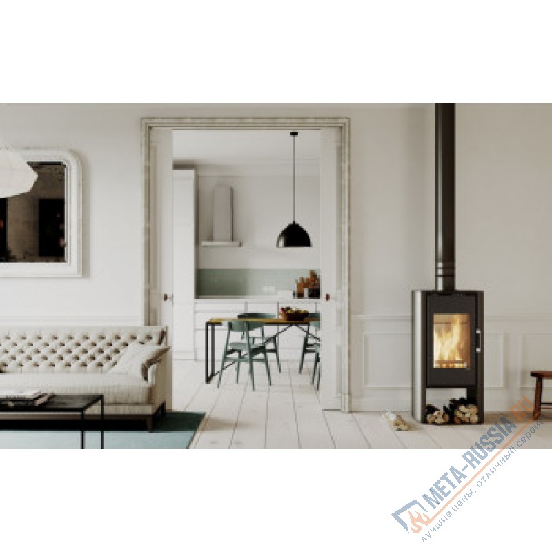 Печь-камин DEFRO HOME SOLUM LOG,  черная сталь