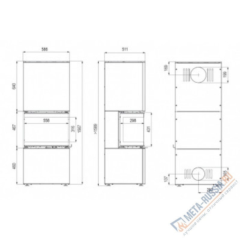 Печь-камин DEFRO HOME INTRA XSM C VER COMPACT 1, серая сталь