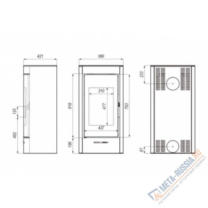 Печь-камин DEFRO HOME ORTI, золотая сталь
