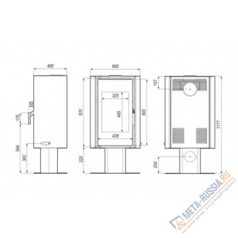 Печь-камин DEFRO HOME SOLUM TOP, серая сталь