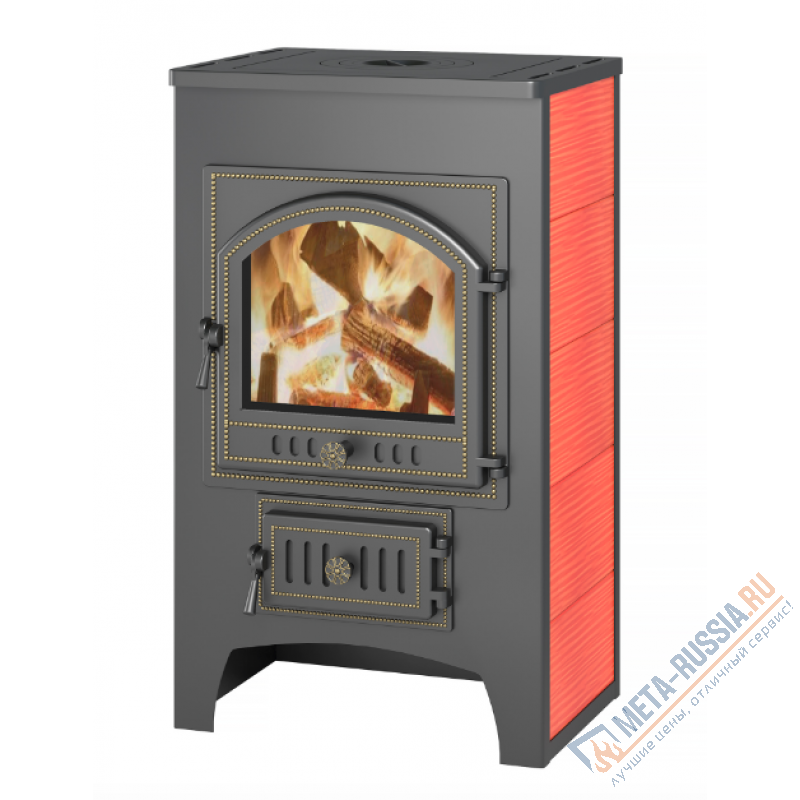 Печь-камин Везувий ПК-01 (205) с плитой красная