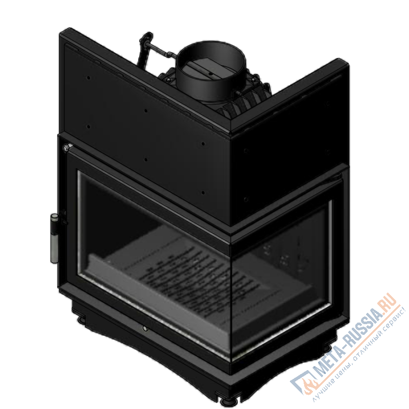 Каминная топка Kratki Zuzia/P/BS (угловое стекло справа)