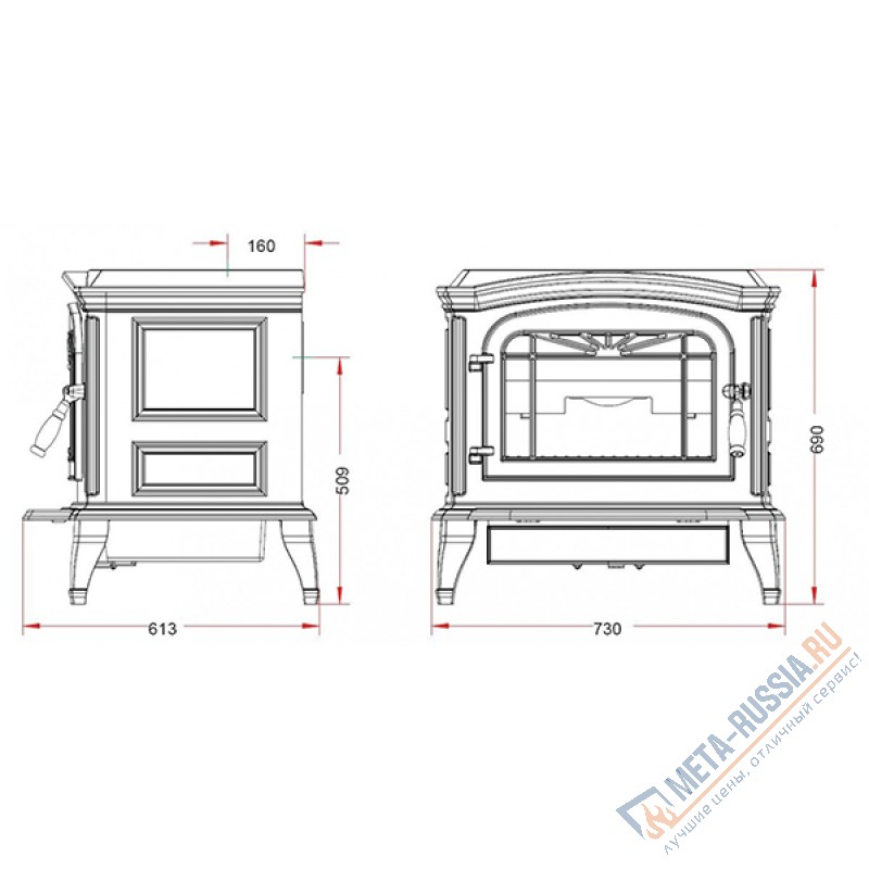 Печь-камин Invicta Bradford антрацит