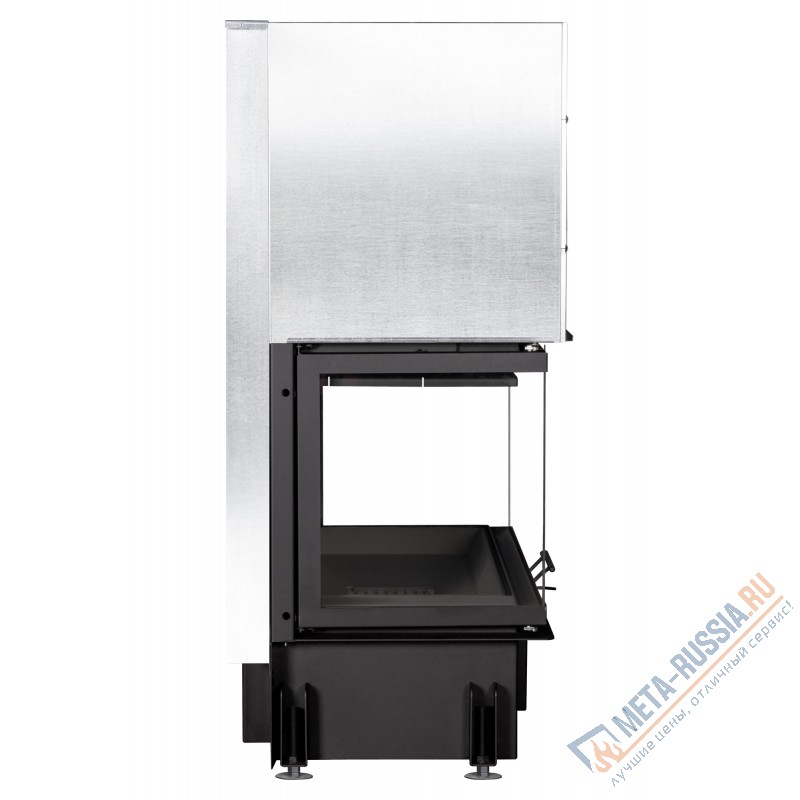 Каминная топка ЭкоКамин Дельта 1000КВ три стекла черный шамот TDN1000KB