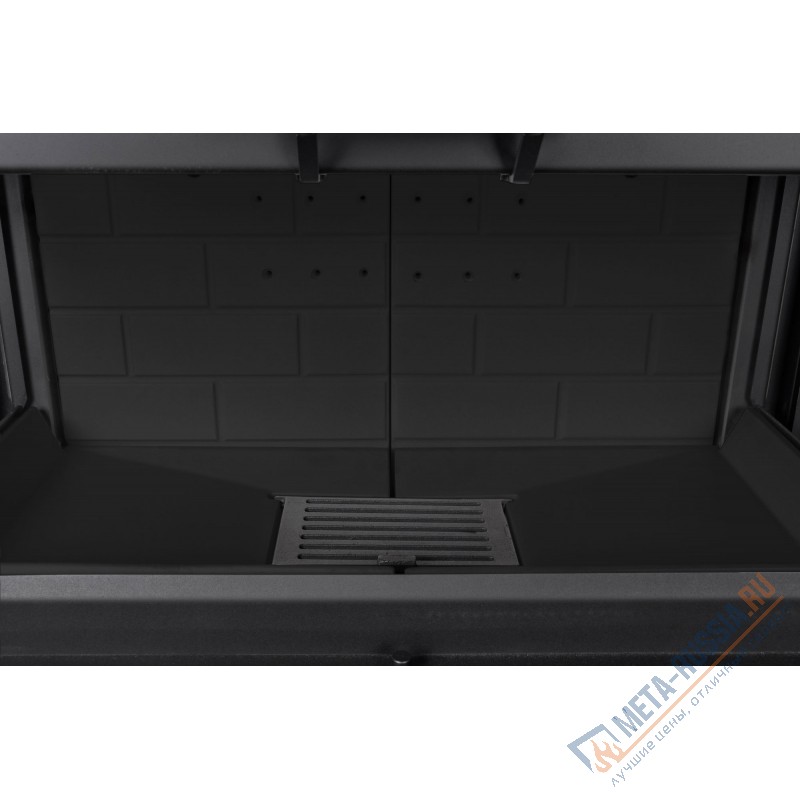 Каминная топка ЭкоКамин Дельта 1000КВ три стекла черный шамот TDN1000KB