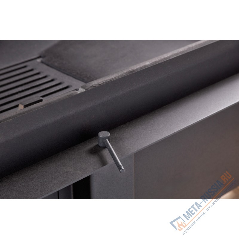 Каминная топка ЭкоКамин Дельта 1000В три стекла принтинг черный шамот TDN1000B