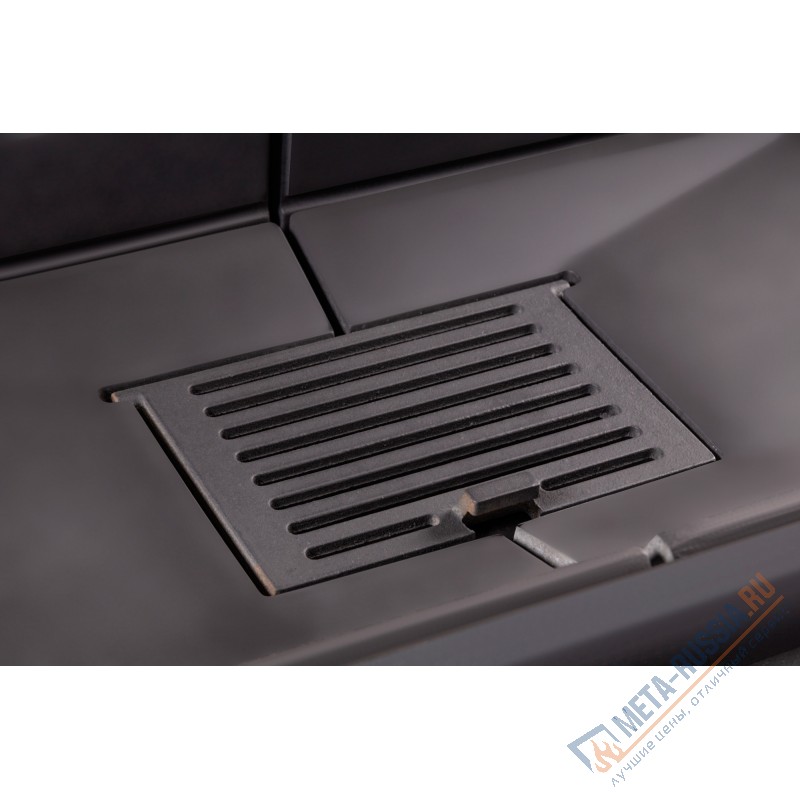 Каминная топка ЭкоКамин Дельта 1000В три стекла принтинг черный шамот TDN1000B