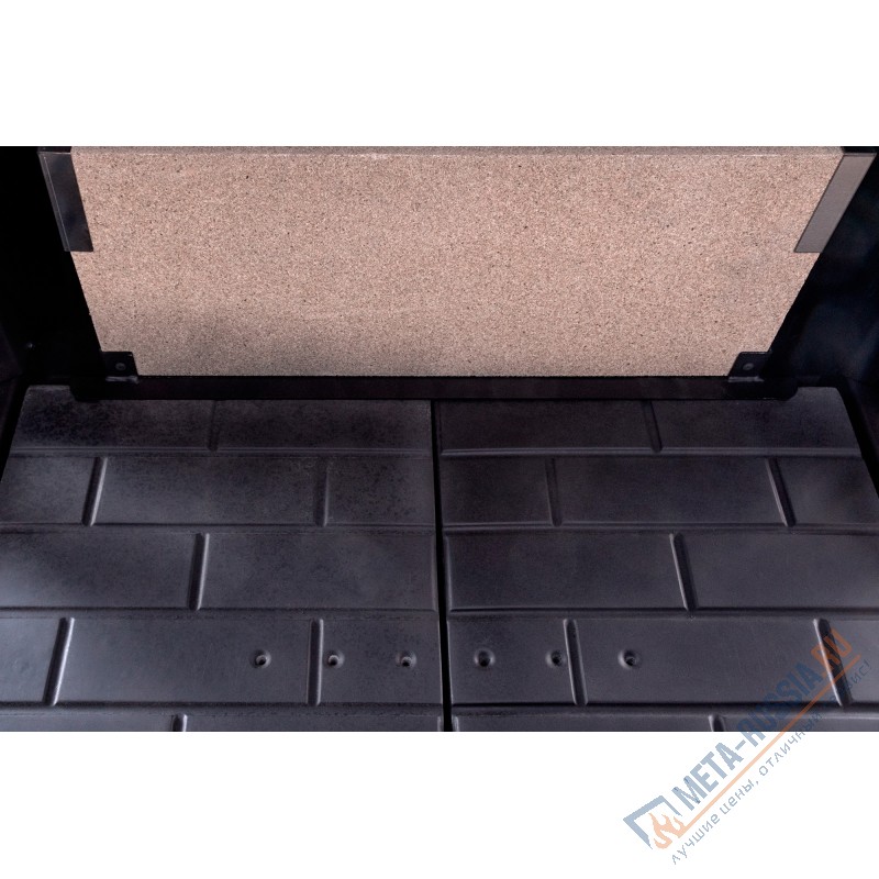 Каминная топка ЭкоКамин Дельта 1000В три стекла принтинг черный шамот TDN1000B