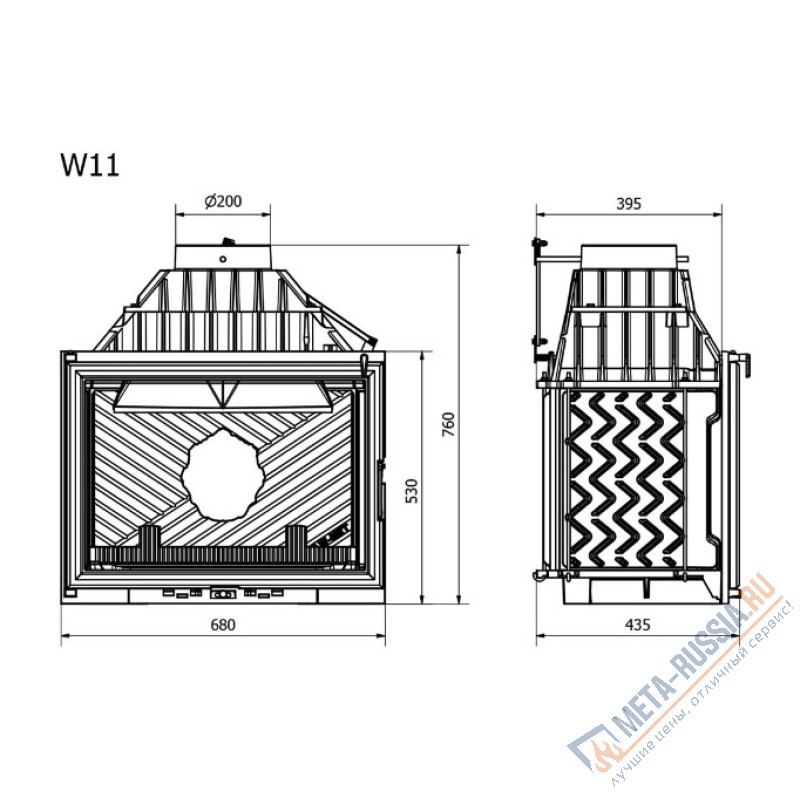 Каминная топка Kaw-Met W11