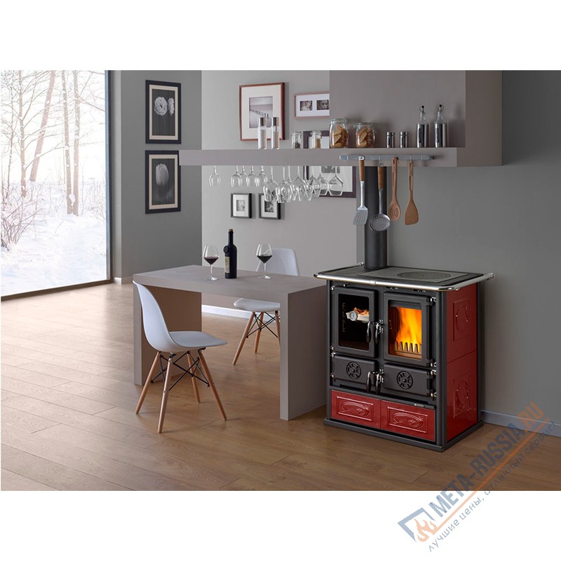 Печь-камин La Nordica Rosetta Sinistra BII Bordeaux (бордовый)
